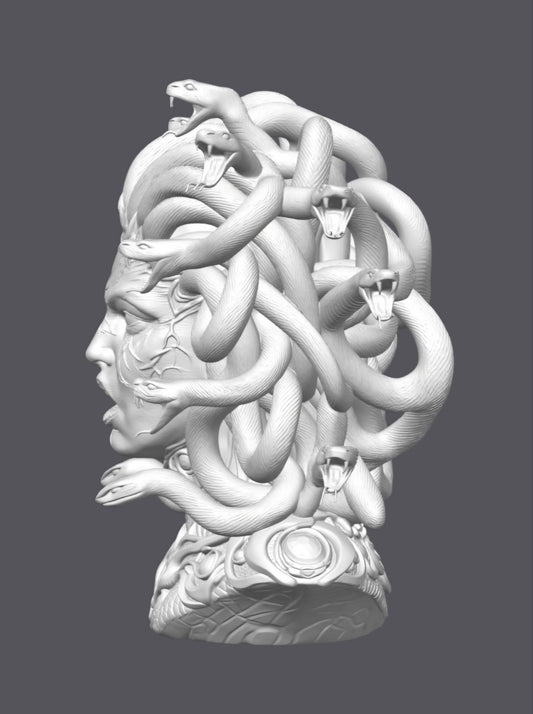 Busto Medusa, monstruo — Escultura decorativa artesanal | Atenea