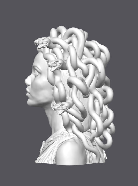 Busto Medusa sin peana — Escultura decorativa artesanal | Atenea