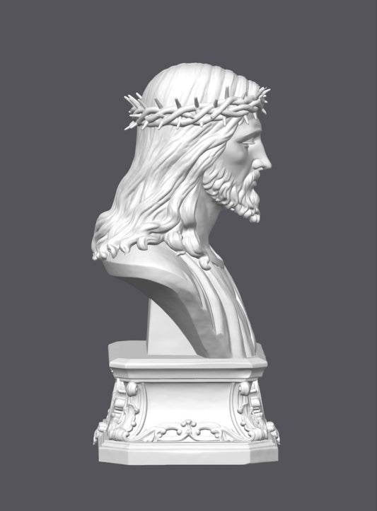 Busto Jesús con corona de espinas — Escultura decorativa artesanal | Atenea