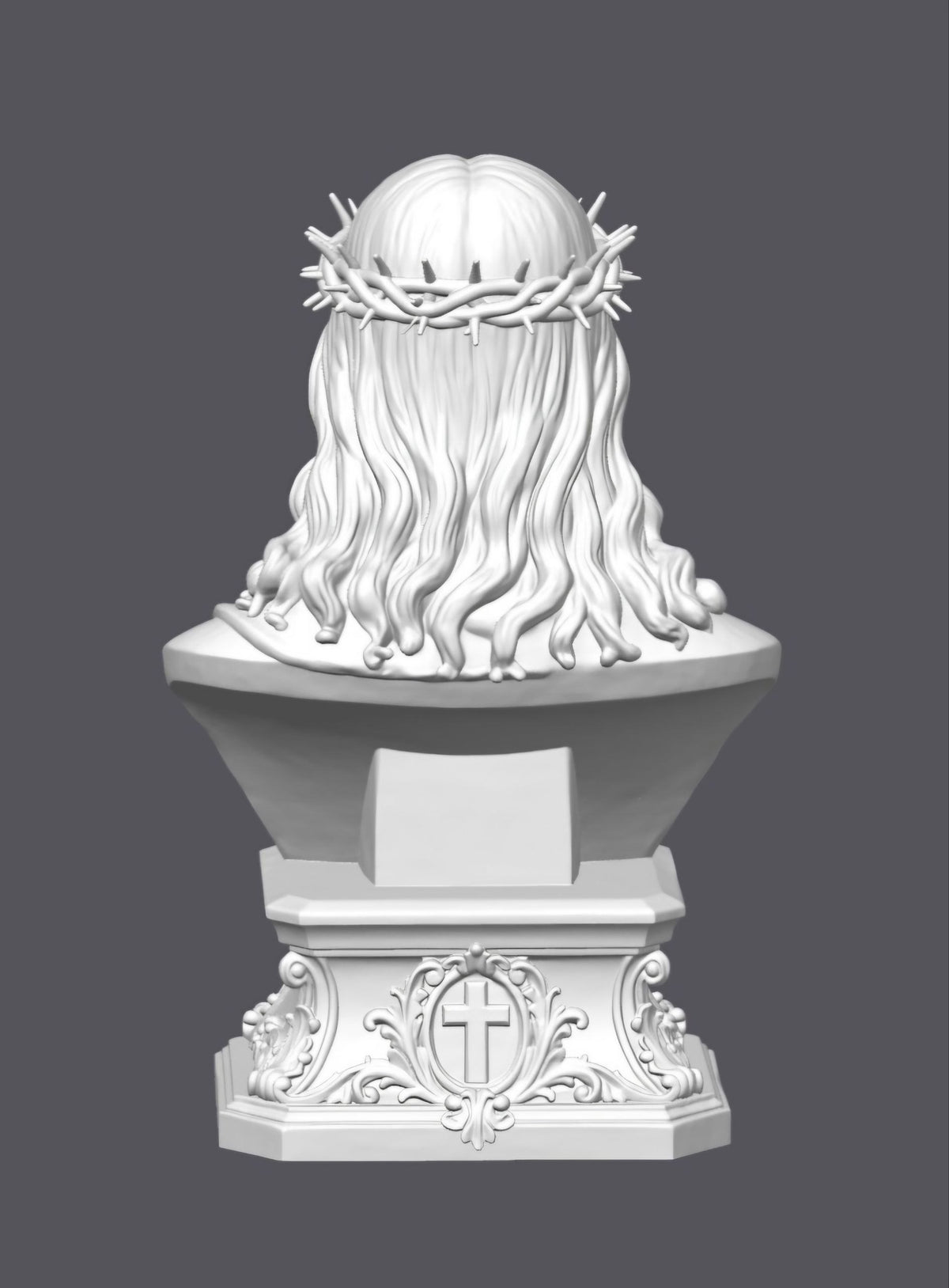 Busto Jesús con corona de espinas — Escultura decorativa artesanal | Atenea