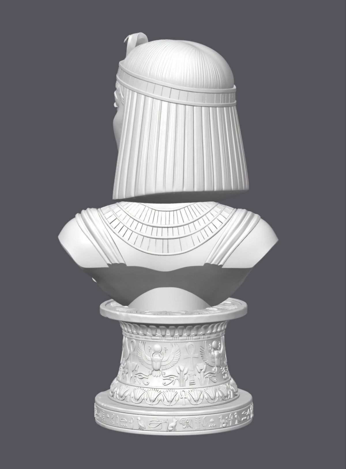 Busto Cleopatra con pedestal egipcio — Escultura decorativa artesanal | Atenea