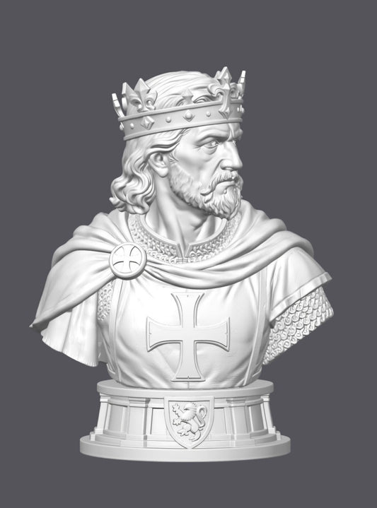 Busto Rey Ricardo I Corazón de León — Escultura decorativa artesanal | Atenea