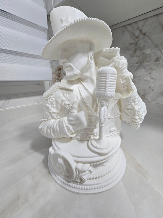 Busto de Tino Casal, etiqueta negra — Escultura decorativa artesanal | Atenea