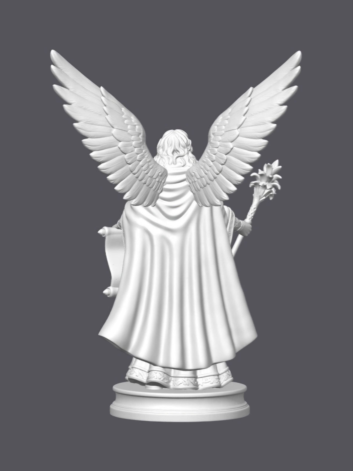 Arcángel Gabriel con pergamino — Escultura decorativa artesanal | Atenea
