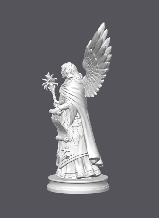 Arcángel Gabriel con pergamino — Escultura decorativa artesanal | Atenea
