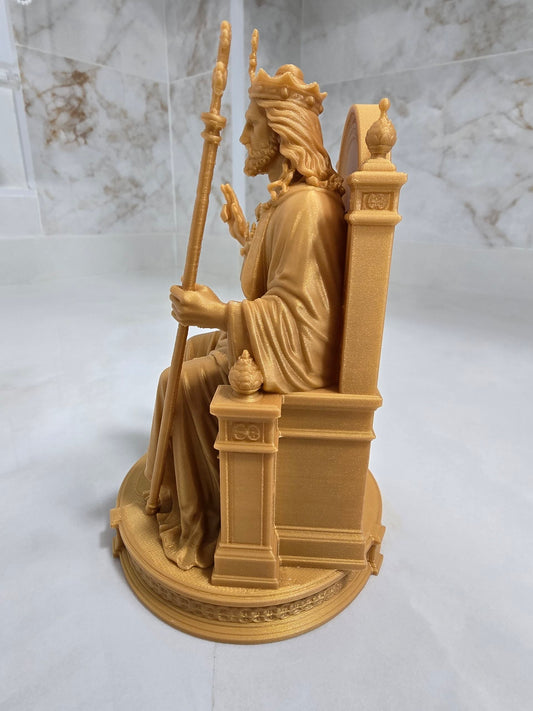 Jesús sentado en el trono — Escultura decorativa artesanal | Atenea