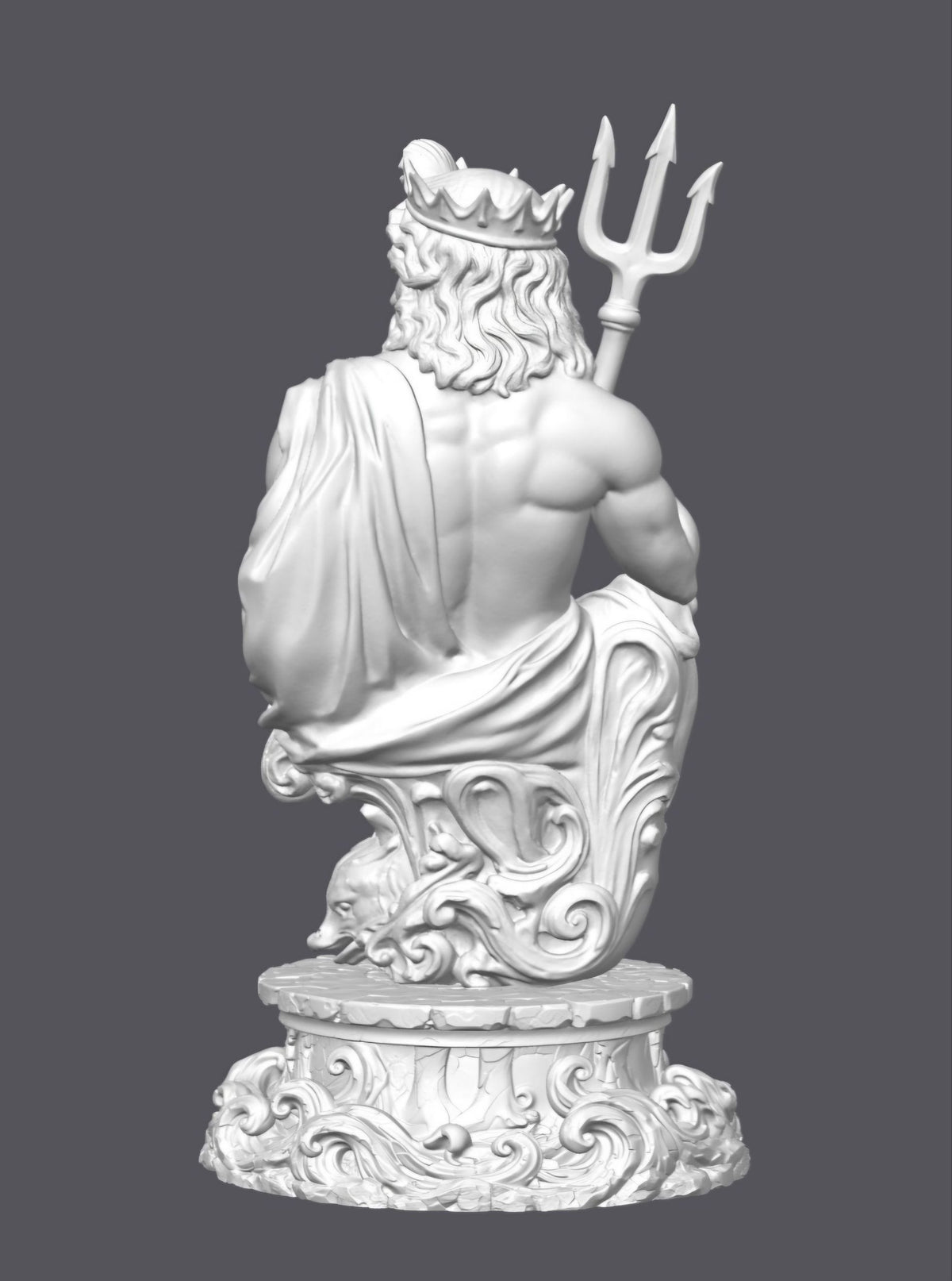 Busto de Poseidón con peana — Escultura decorativa artesanal | Atenea
