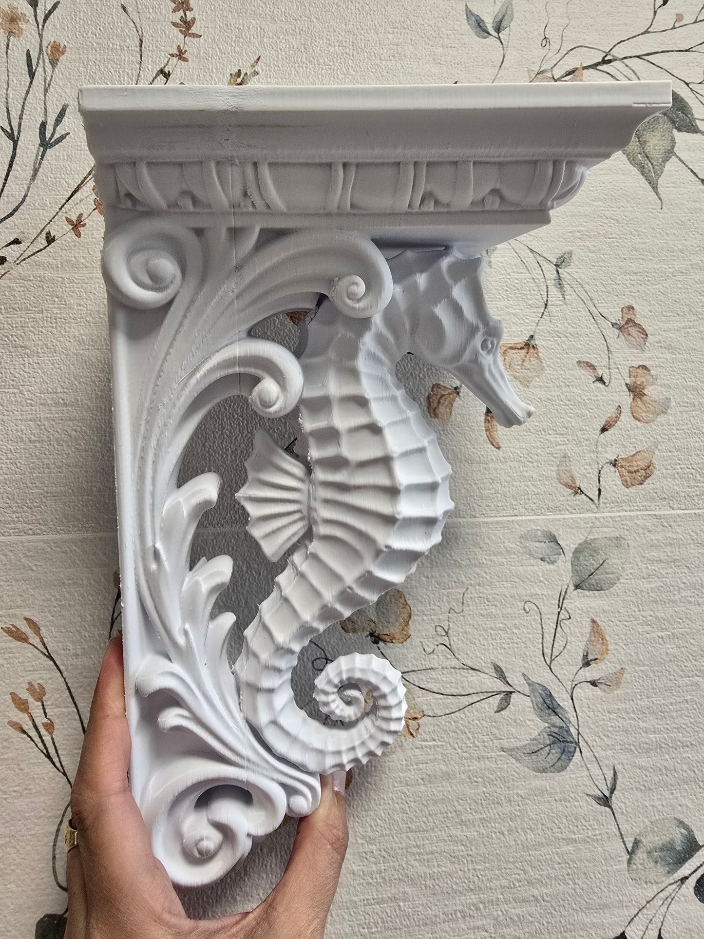 Ménsula hipocampo — Escultura decorativa artesanal | Atenea