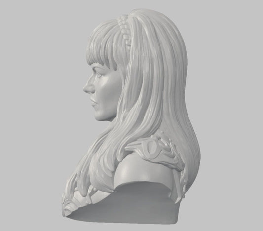 Busto de Xena, princesa guerrera — Escultura decorativa artesanal | Atenea