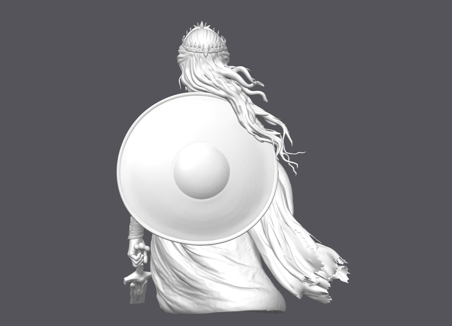 Busto de reina guerrera — Escultura decorativa artesanal | Atenea
