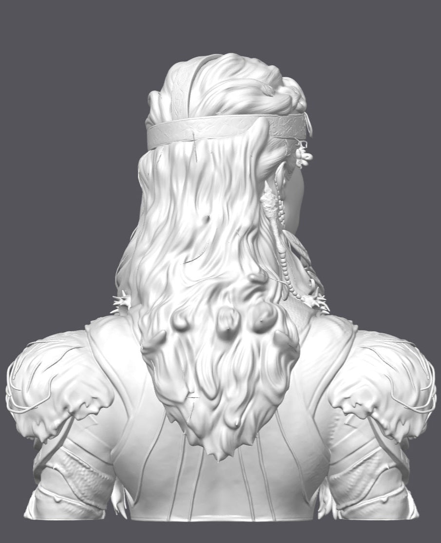 Busto de guerrera de los bosques — Escultura decorativa artesanal | Atenea