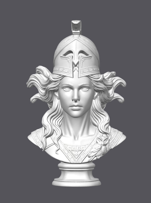 Busto Atenea con casco –  Escultura decorativa artesanal | Atenea