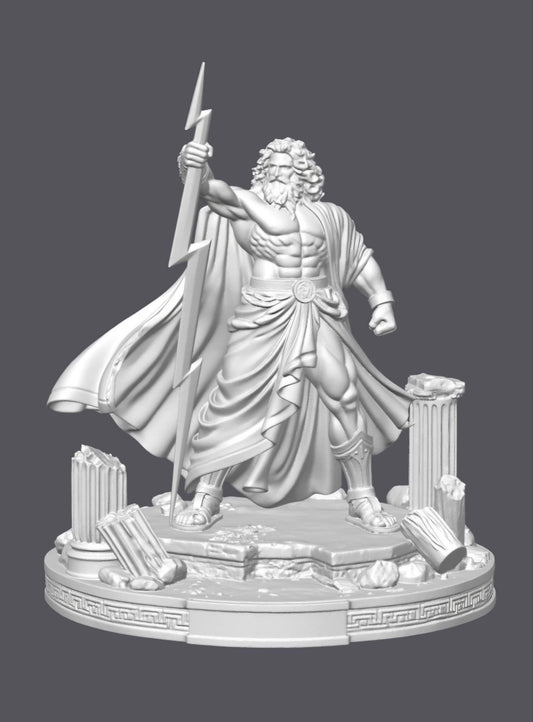 Zeus con rayo — Escultura decorativa artesanal | Atenea