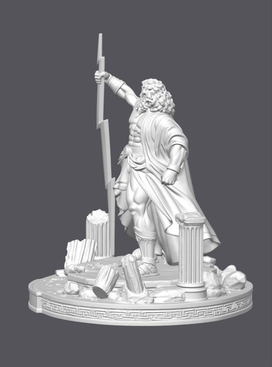 Zeus con rayo — Escultura decorativa artesanal | Atenea