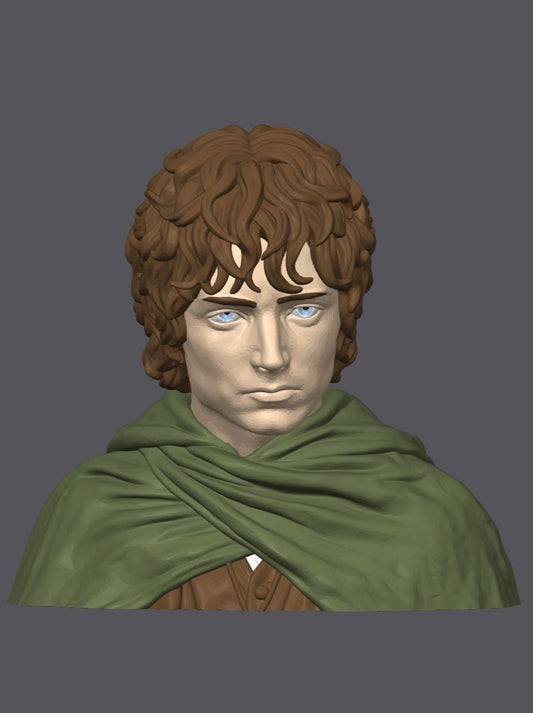 Busto Frodo pintado — Escultura decorativa artesanal | Atenea