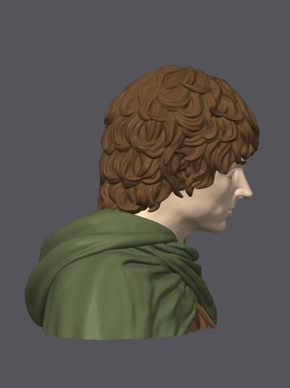 Busto Frodo pintado — Escultura decorativa artesanal | Atenea