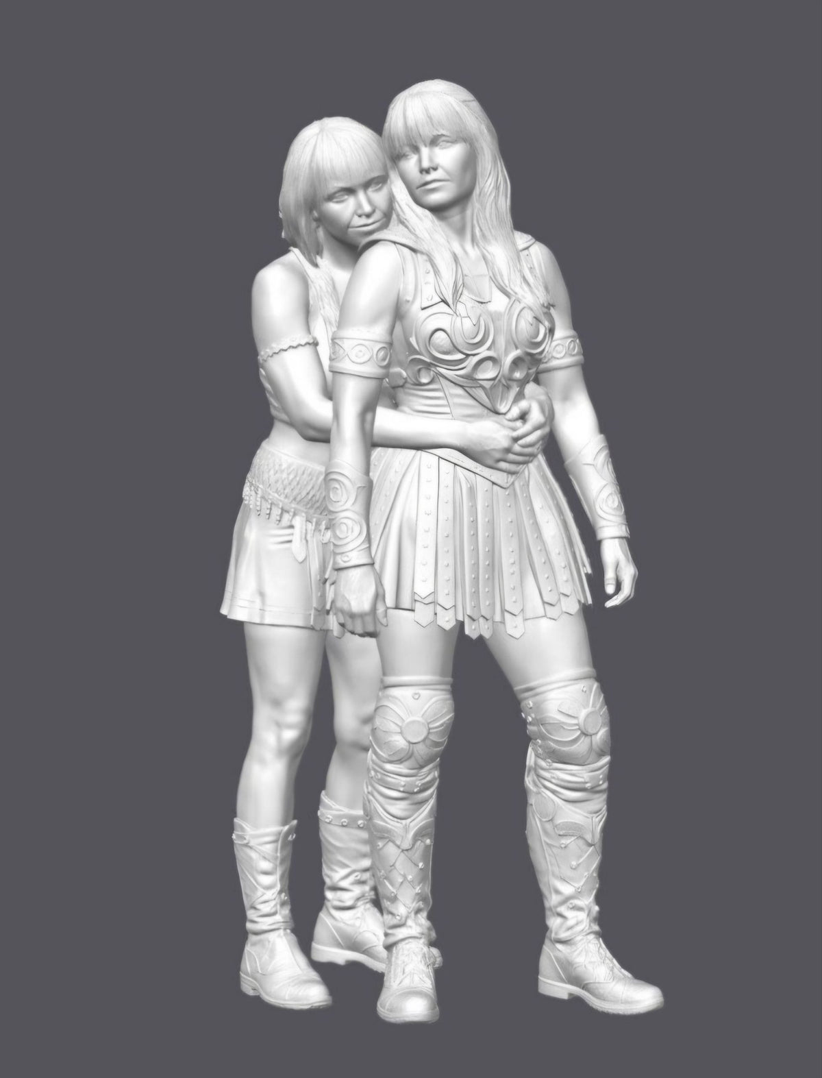Xena y Gabrielle — Escultura decorativa artesanal | Atenea