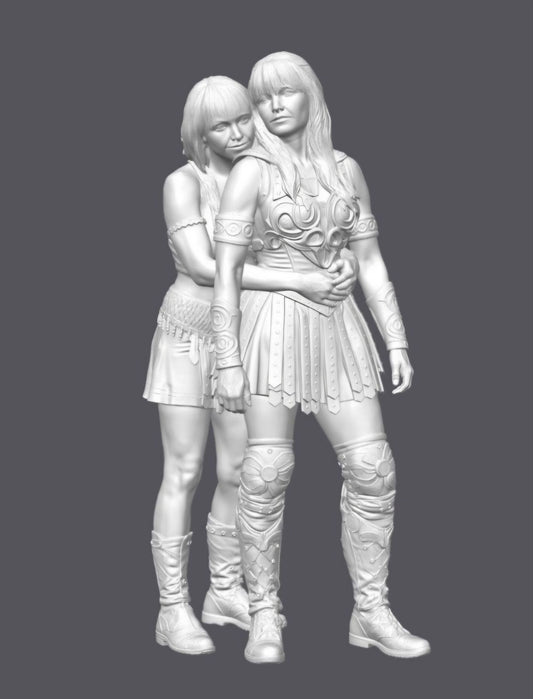 Xena y Gabrielle — Escultura decorativa artesanal | Atenea