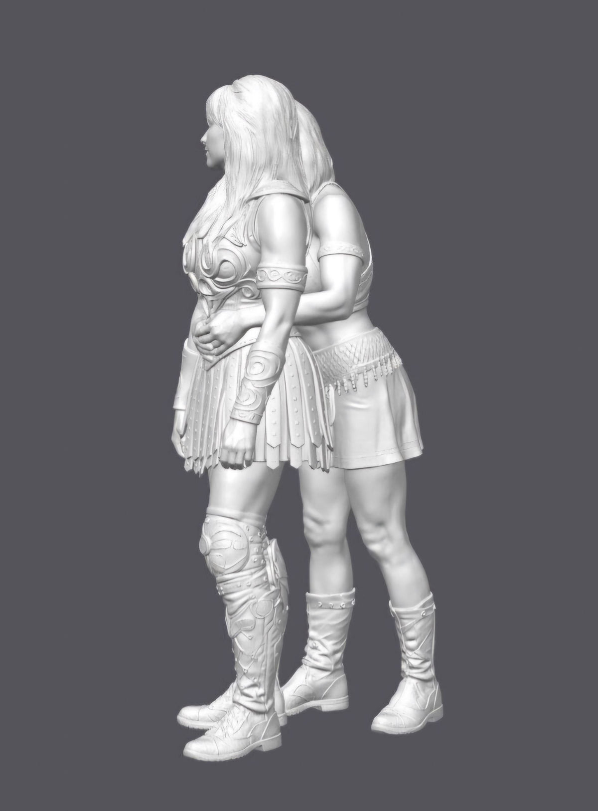 Xena y Gabrielle — Escultura decorativa artesanal | Atenea