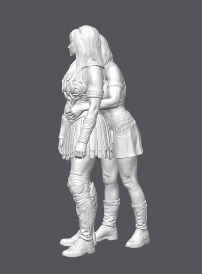 Xena y Gabrielle — Escultura decorativa artesanal | Atenea