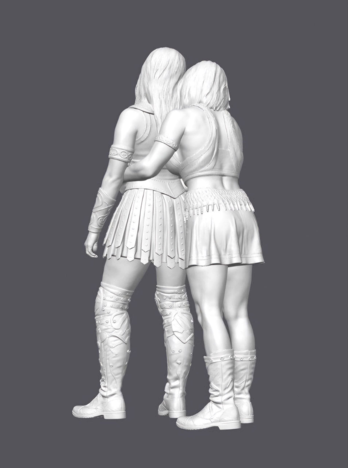 Xena y Gabrielle — Escultura decorativa artesanal | Atenea