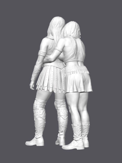 Xena y Gabrielle — Escultura decorativa artesanal | Atenea