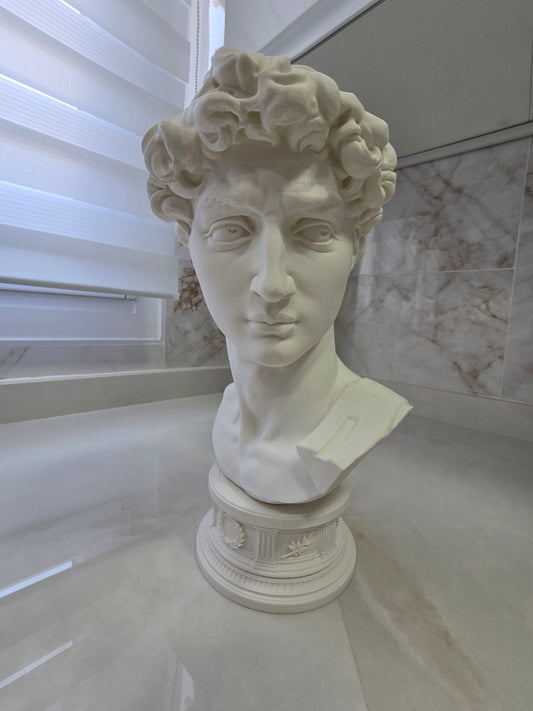 Busto con peana David de Miguel Ángel –  Escultura decorativa artesanal | Atenea