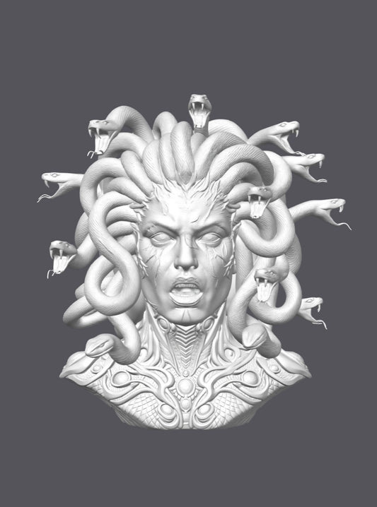 Busto Medusa, monstruo — Escultura decorativa artesanal | Atenea