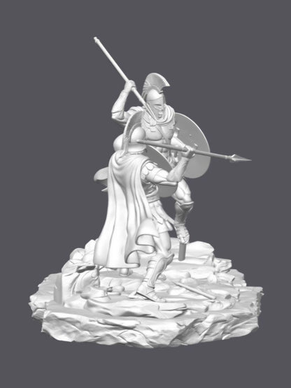 Aquiles vs Héctor — Escultura decorativa artesanal | Atenea