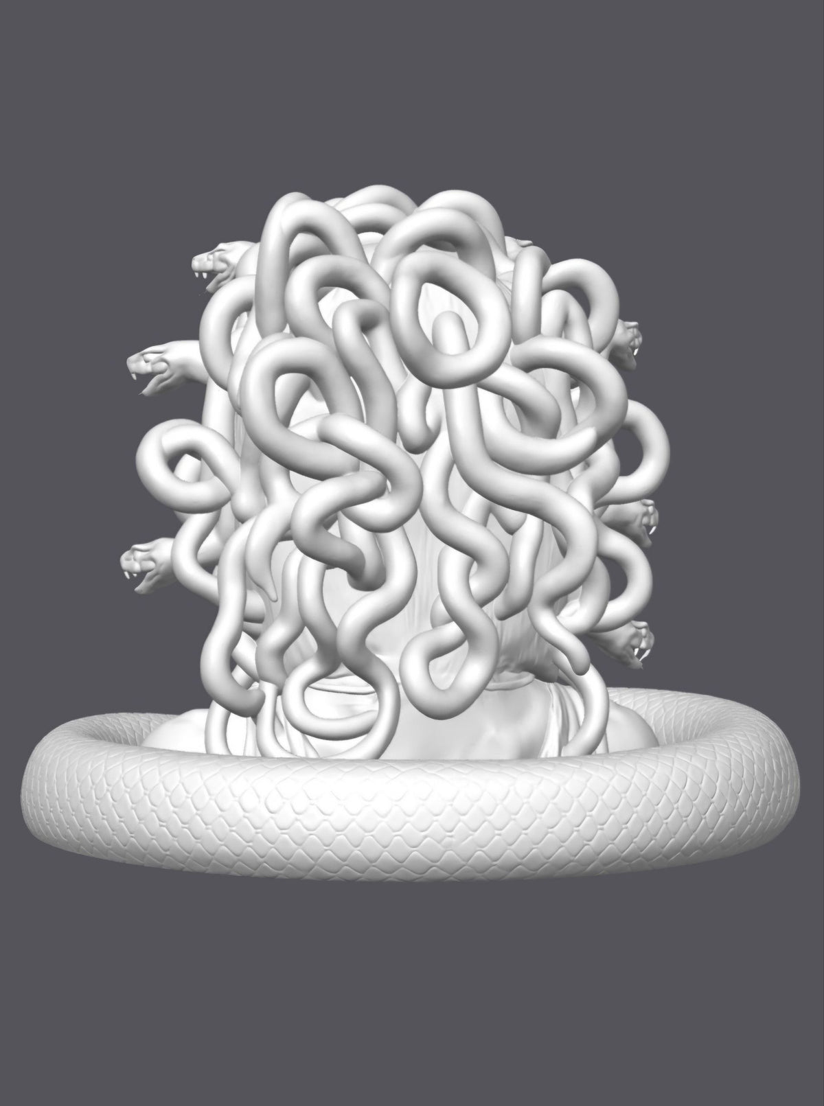 Busto Medusa con peana de serpiente — Escultura decorativa artesanal | Atenea
