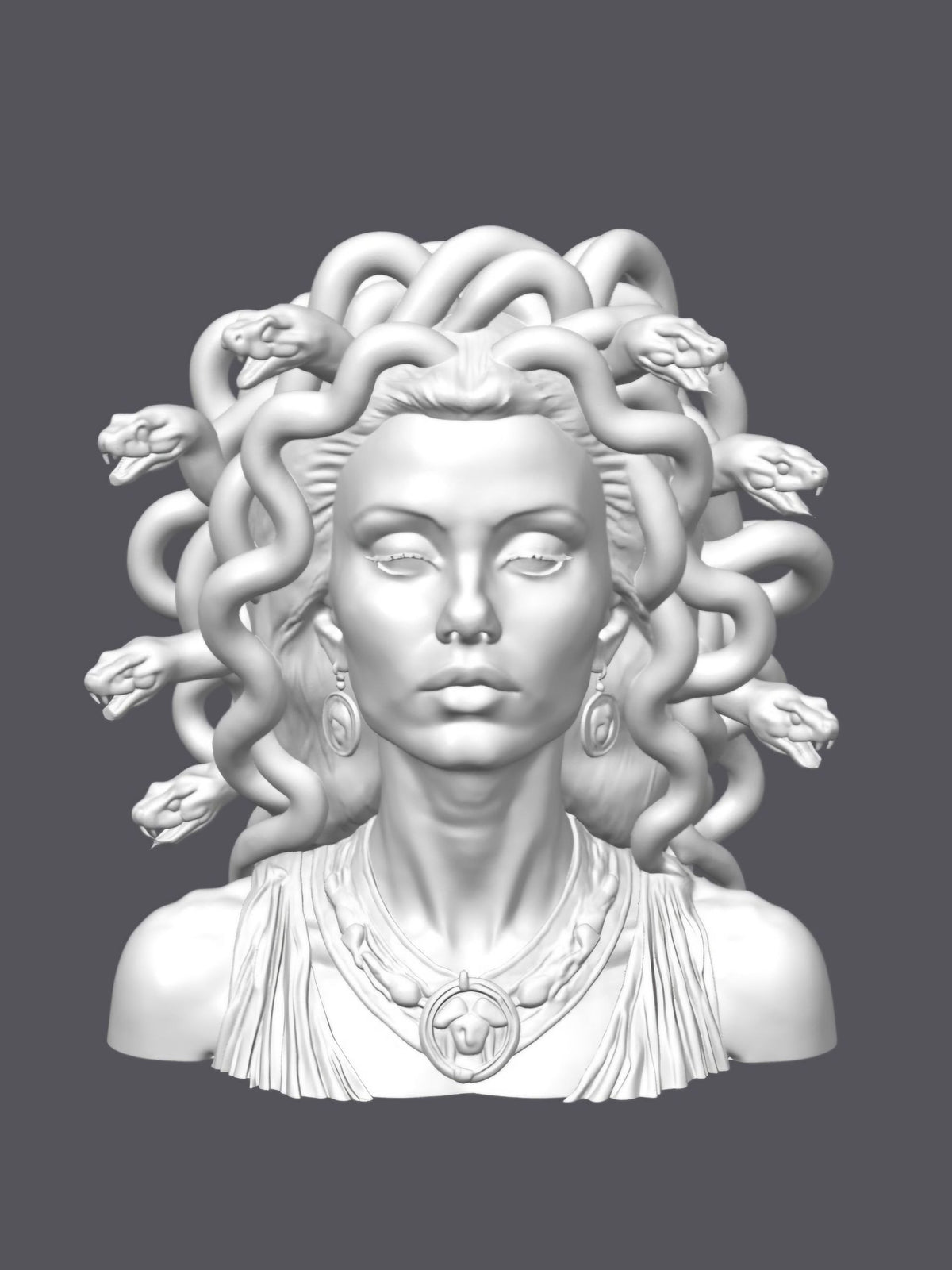 Busto Medusa sin peana — Escultura decorativa artesanal | Atenea