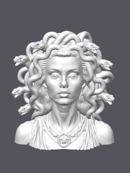Busto Medusa sin peana — Escultura decorativa artesanal | Atenea