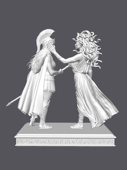 Atenea vs Medusa — Escultura decorativa artesanal | Atenea
