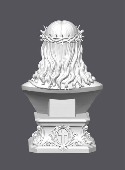 Busto Jesús con corona de espinas — Escultura decorativa artesanal | Atenea