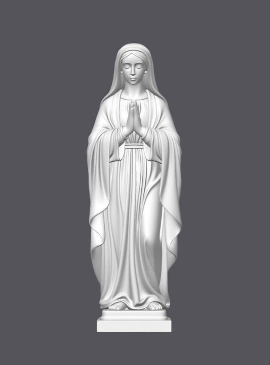 Virgen de Lourdes — Escultura decorativa artesanal | Atenea