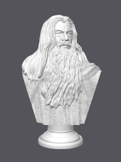 Busto Gandalf, El señor de los anillos — Escultura decorativa artesanal | Atenea