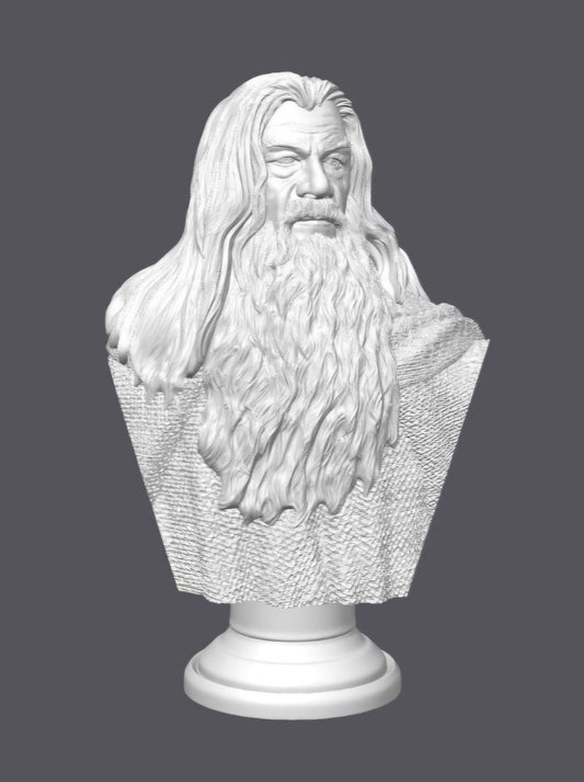 Busto Gandalf, El señor de los anillos — Escultura decorativa artesanal | Atenea