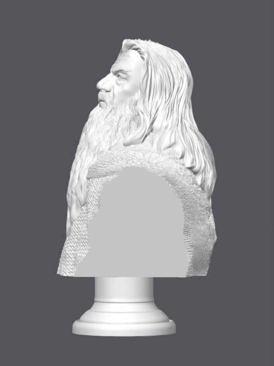 Busto Gandalf, El señor de los anillos — Escultura decorativa artesanal | Atenea