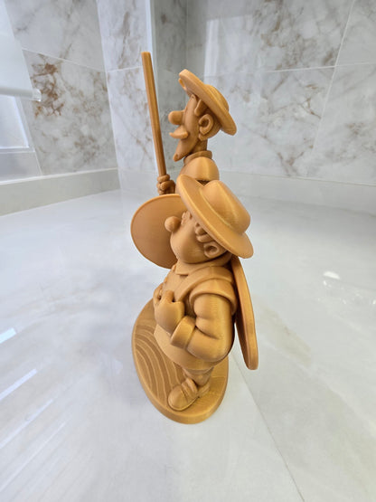 Don Quijote y Sancho Panza — Escultura decorativa artesanal | Atenea