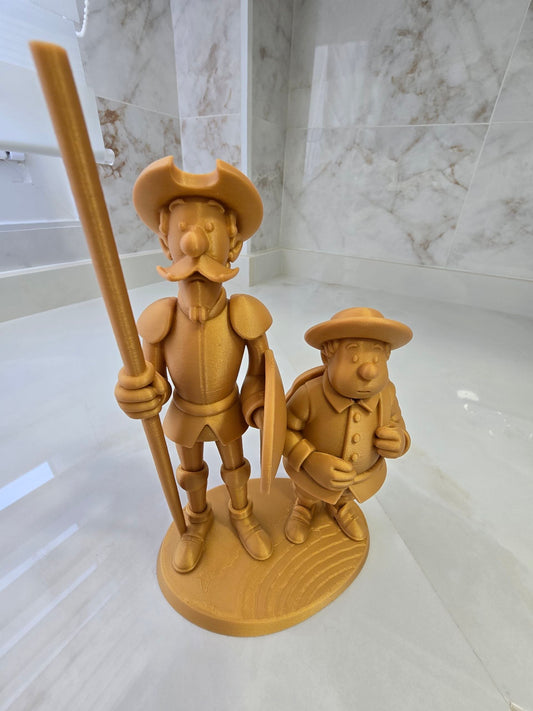 Don Quijote y Sancho Panza — Escultura decorativa artesanal | Atenea