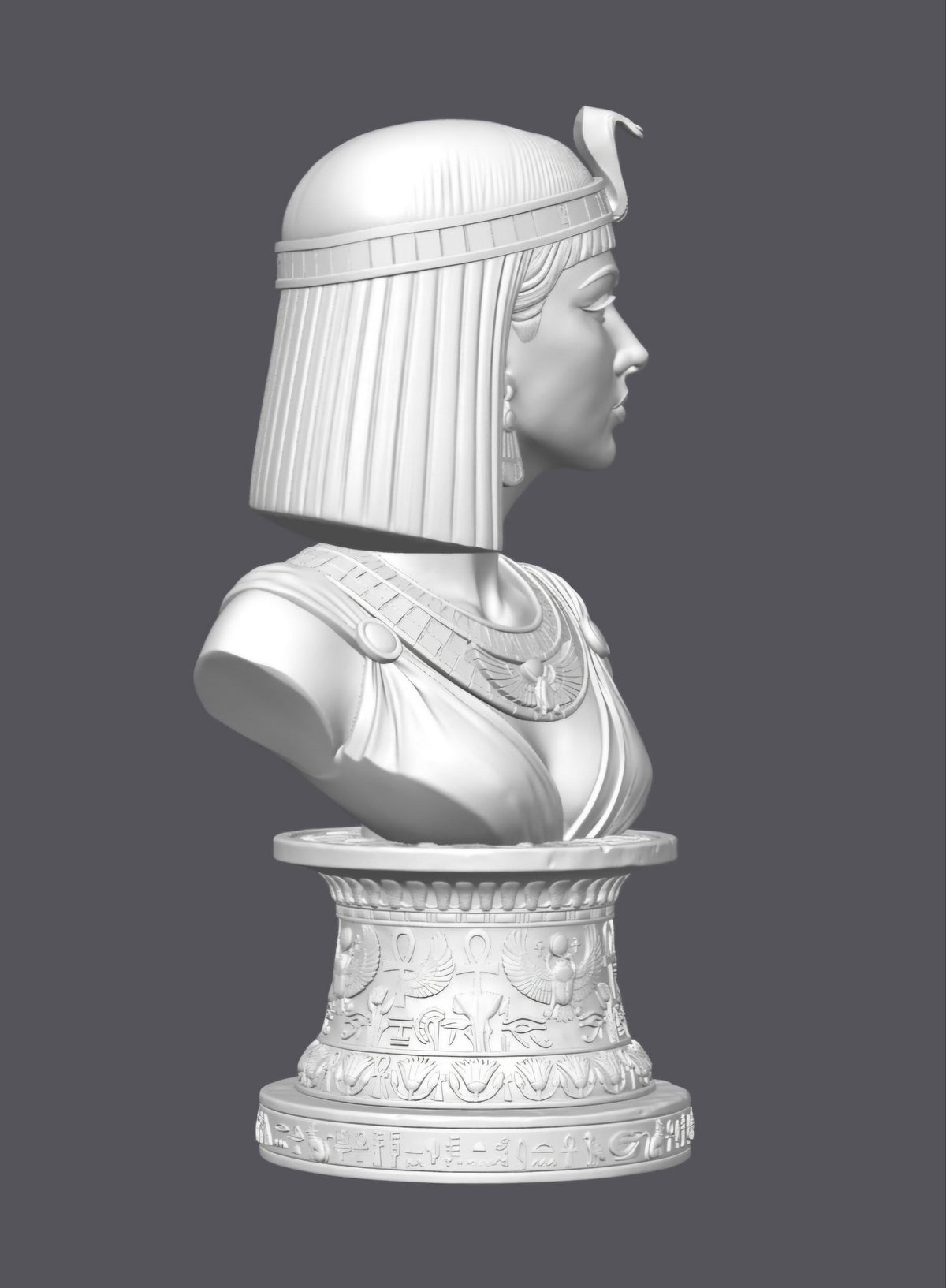 Busto Cleopatra con pedestal egipcio — Escultura decorativa artesanal | Atenea