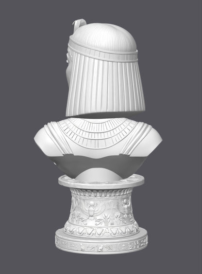 Busto Cleopatra con pedestal egipcio — Escultura decorativa artesanal | Atenea