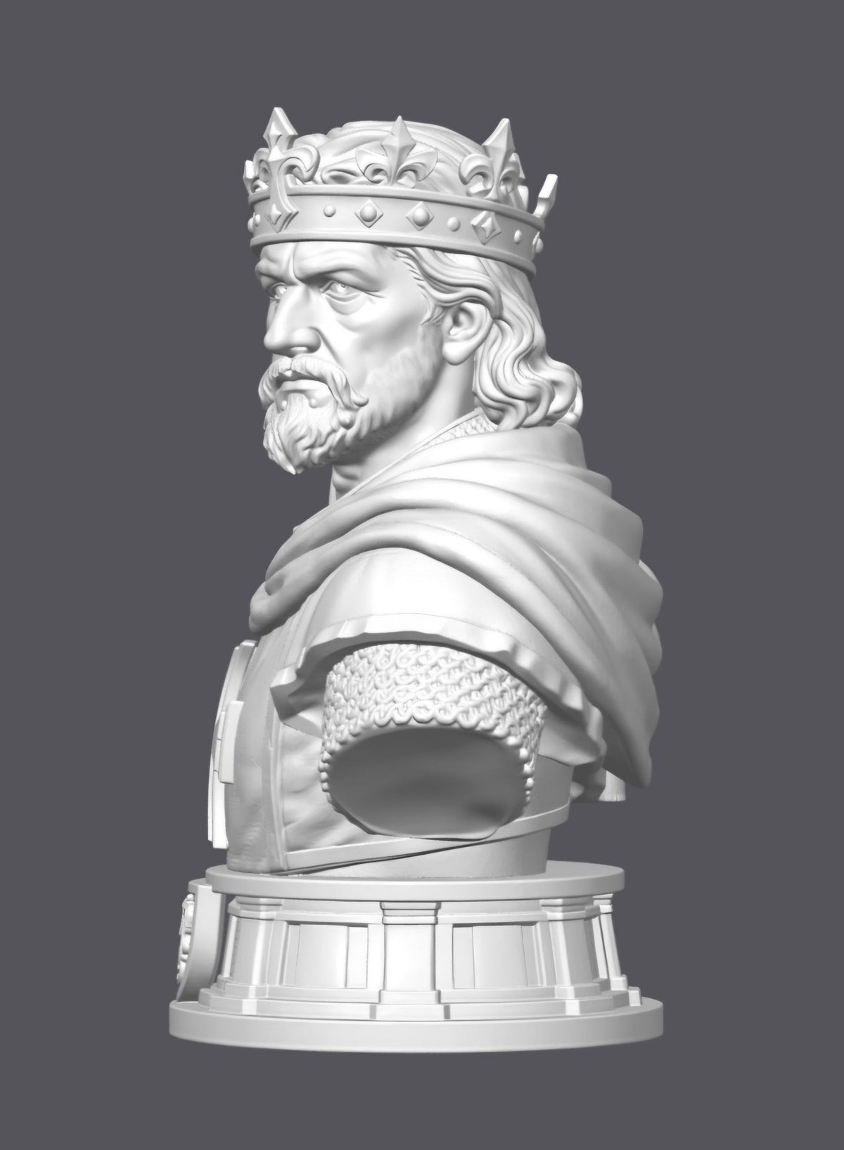 Busto Rey Ricardo I Corazón de León — Escultura decorativa artesanal | Atenea