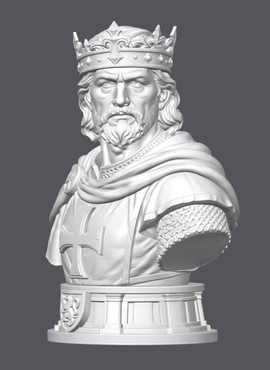 Busto Rey Ricardo I Corazón de León — Escultura decorativa artesanal | Atenea