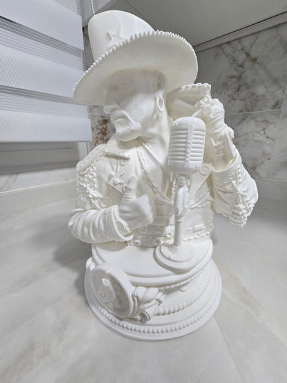 Busto de Tino Casal, etiqueta negra  — Escultura decorativa artesanal | Atenea