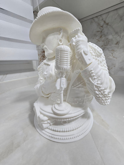 Busto de Tino Casal, etiqueta negra  — Escultura decorativa artesanal | Atenea