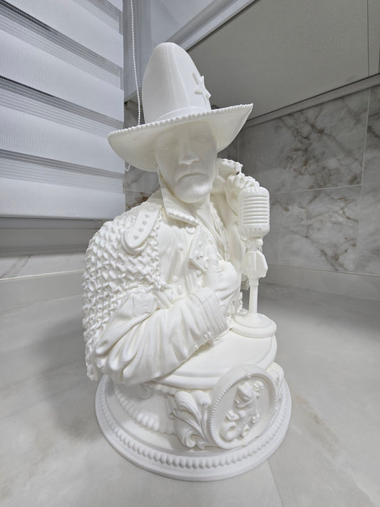 Busto de Tino Casal, etiqueta negra  — Escultura decorativa artesanal | Atenea