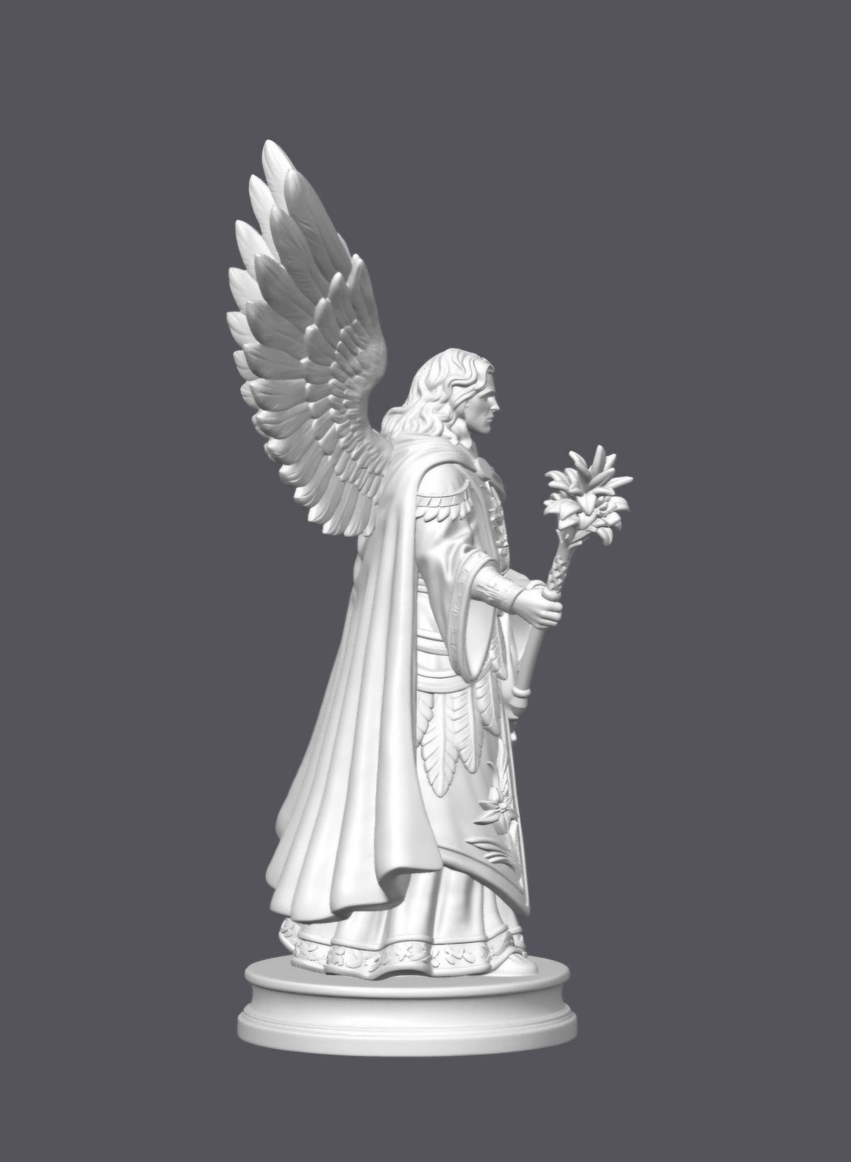 Arcángel Gabriel con pergamino — Escultura decorativa artesanal | Atenea