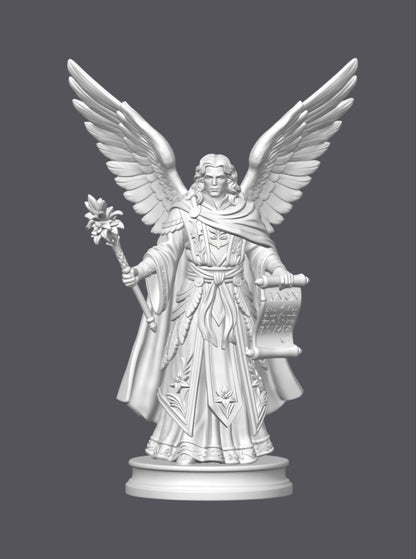 Arcángel Gabriel con pergamino — Escultura decorativa artesanal | Atenea