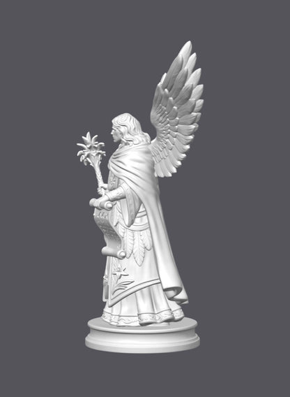 Arcángel Gabriel con pergamino — Escultura decorativa artesanal | Atenea